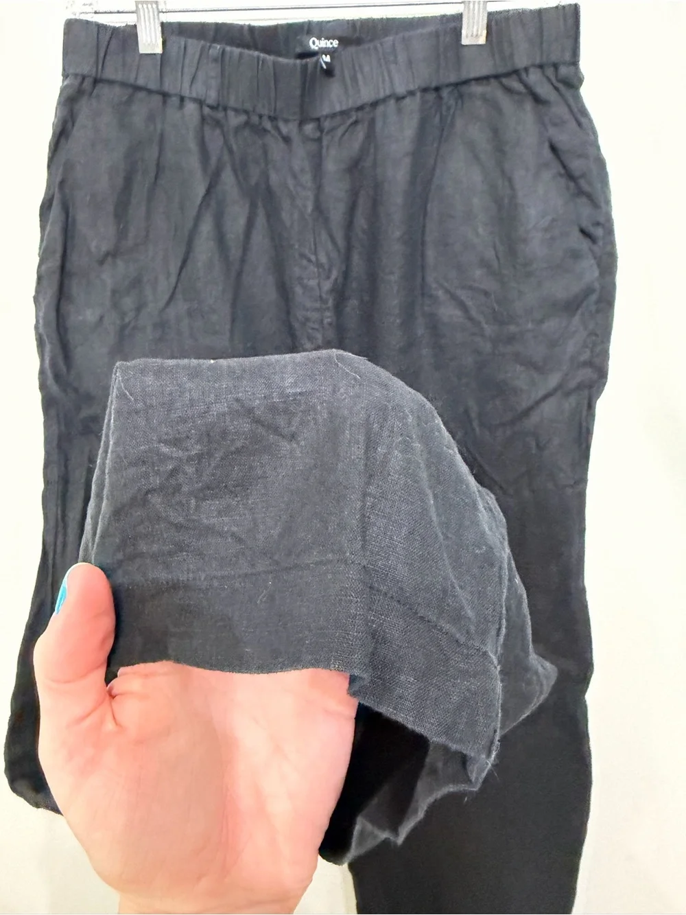 Quince 100% European Linen Pull On Pants Black Summer Straight Leg Women’s M